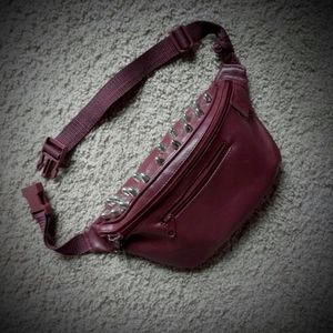 Vintage burgundy leather fanny pack utility belt